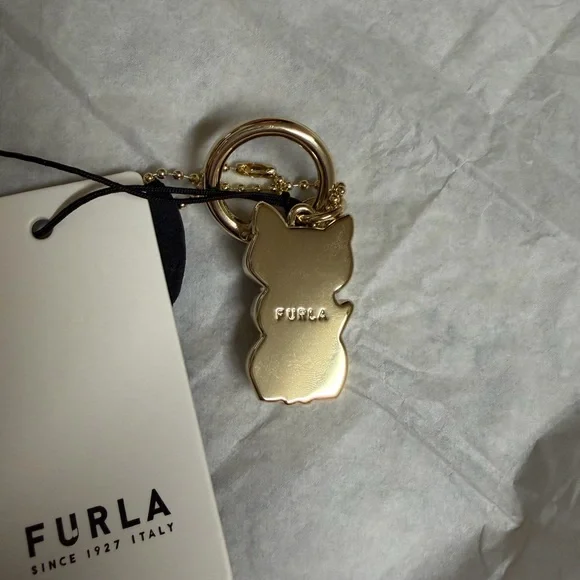 Furla Gold Cat Keychain Charm - Picture 4 of 5